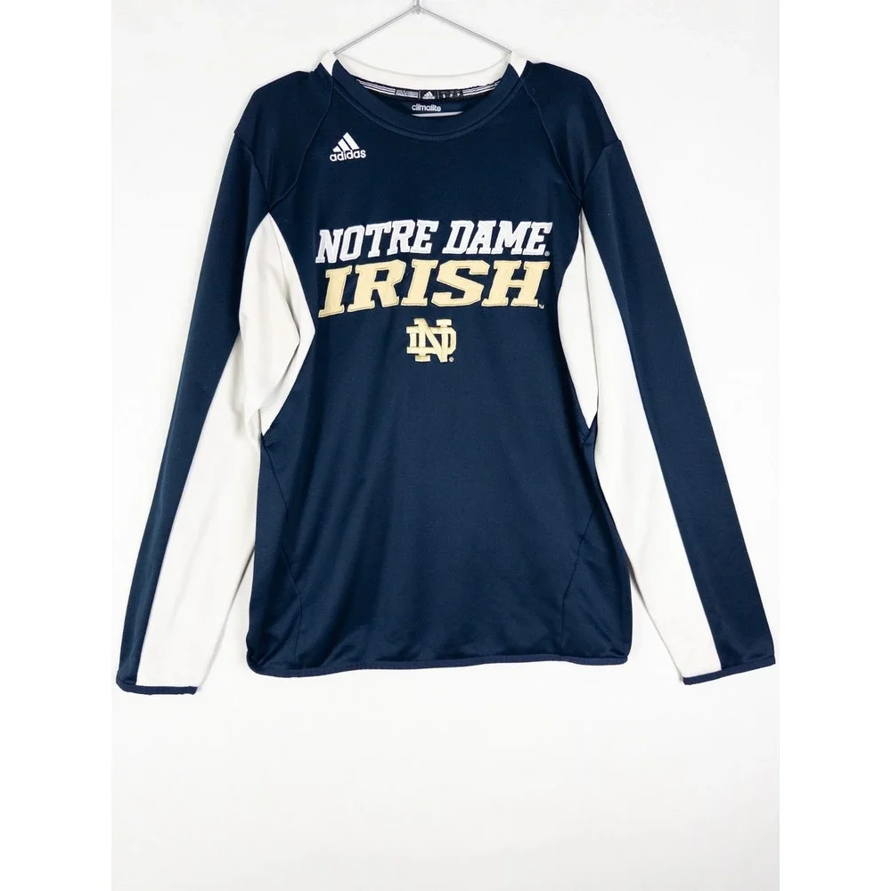 Adidas Notre Dame Irish Pullover Mens S NCAA Color Block Climalite Sweatshirt